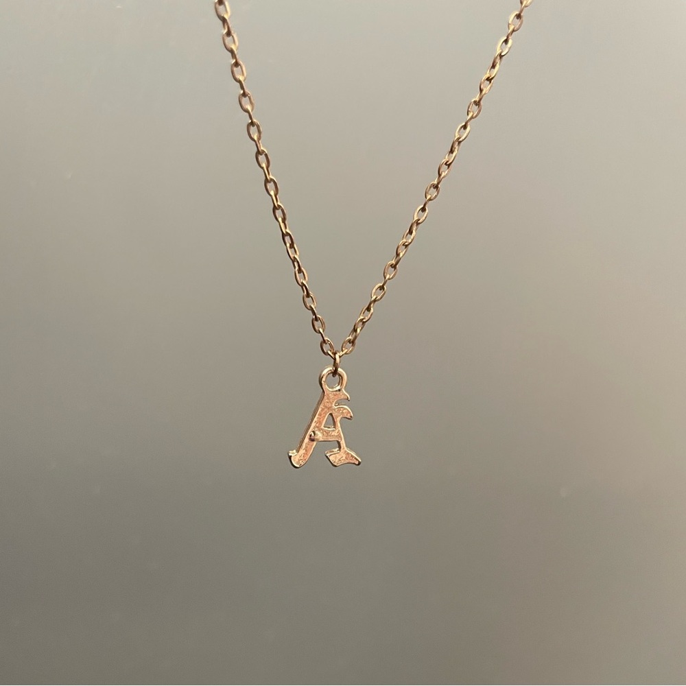 Copper-Gold “A” Letter Charm Necklace